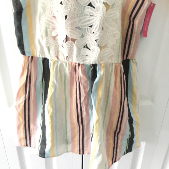 nwt womens striped floral top - Picture 3 of 7